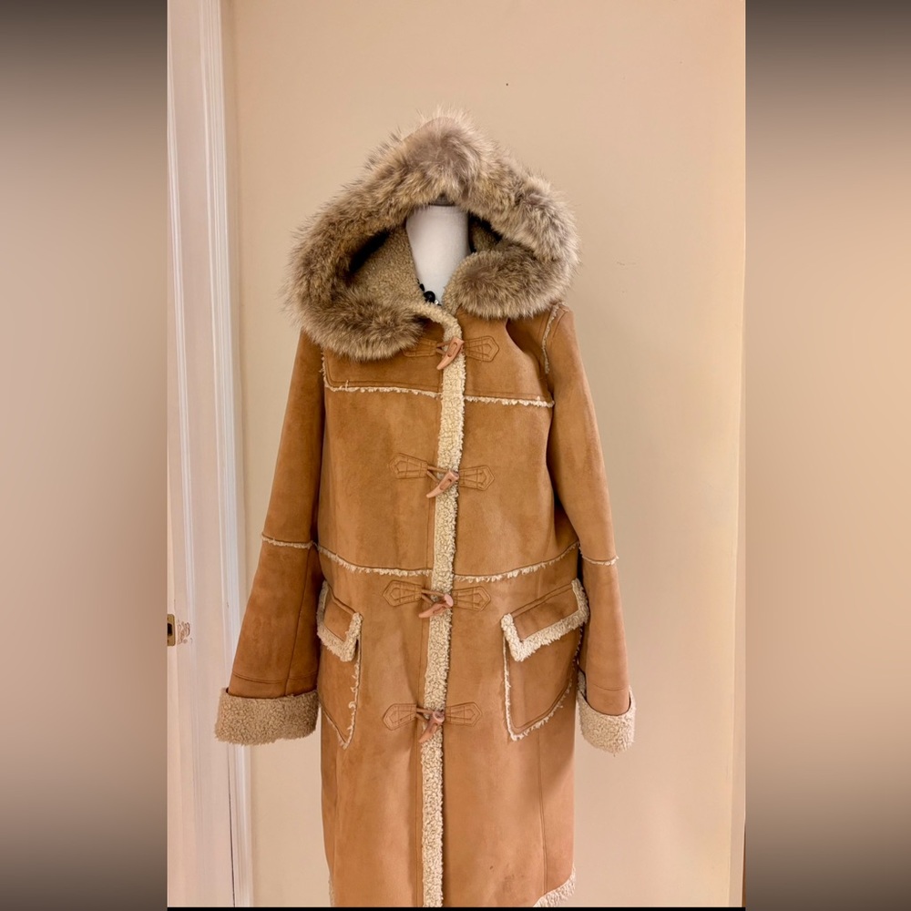 VINTAGE JONES NEW YORK SUEDE DUFFLE COAT